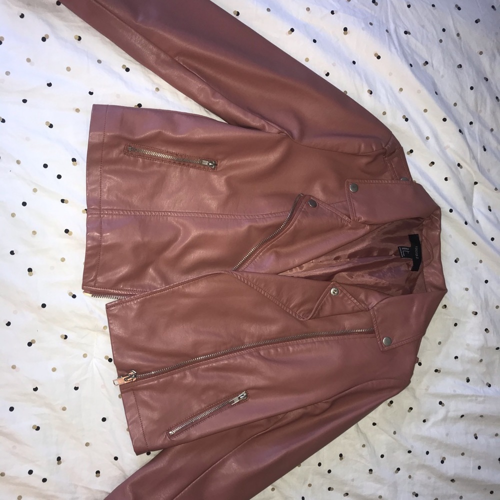 Light pink leather jacket